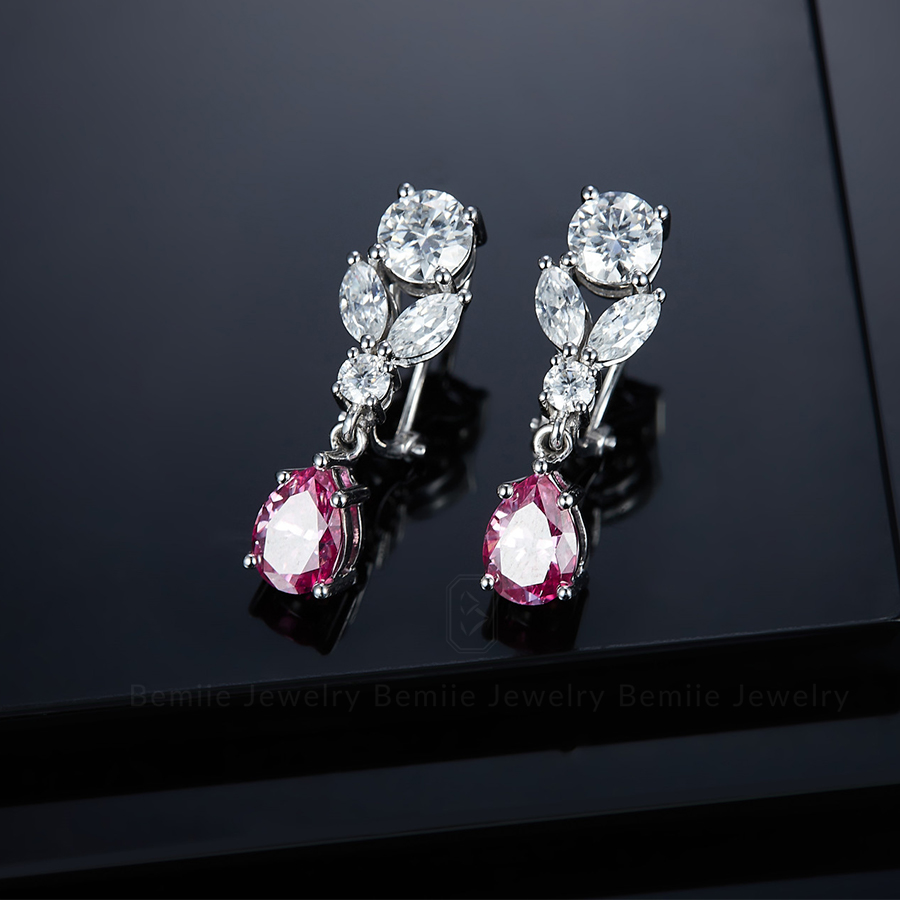 Bông Tai Kim Cương Moissanite Multi-Shape Drop Style EBJPKMIX