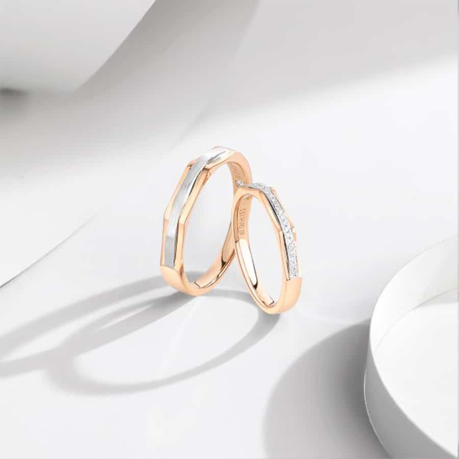Nhẫn Cưới Crossing Rose-White Gold Band - WRBJ024