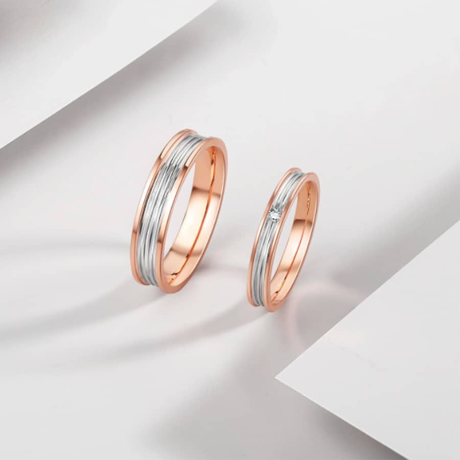 Nhẫn Cưới Romantic Rose-White Gold Band - WRBJ014