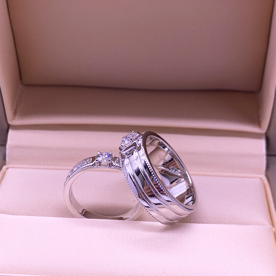 Nhẫn Cưới Kim Cương Tự Nhiên Sweet Love Ever 18K - WRBD004