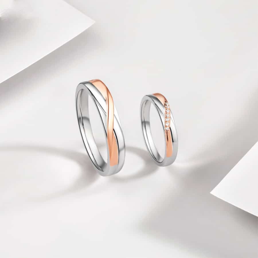 Nhẫn Cưới Twisted Rose-White Gold Band - WRBJ010