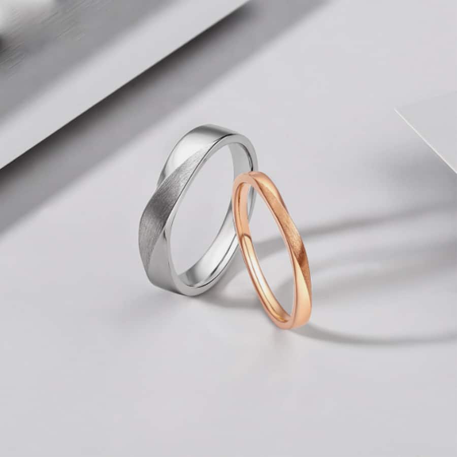 Nhẫn Cưới Trơn Original Love Rose-White Gold - WRBJ016-G