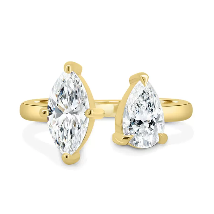 Nhẫn cầu hôn Toi Et Moi pear-marquise open band - ERBJ044