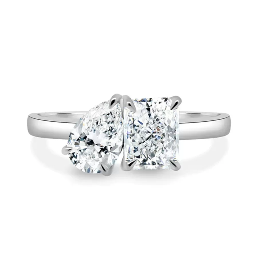 Nhẫn cầu hôn Toi Et Moi pear-radiant close band - ERBJ023