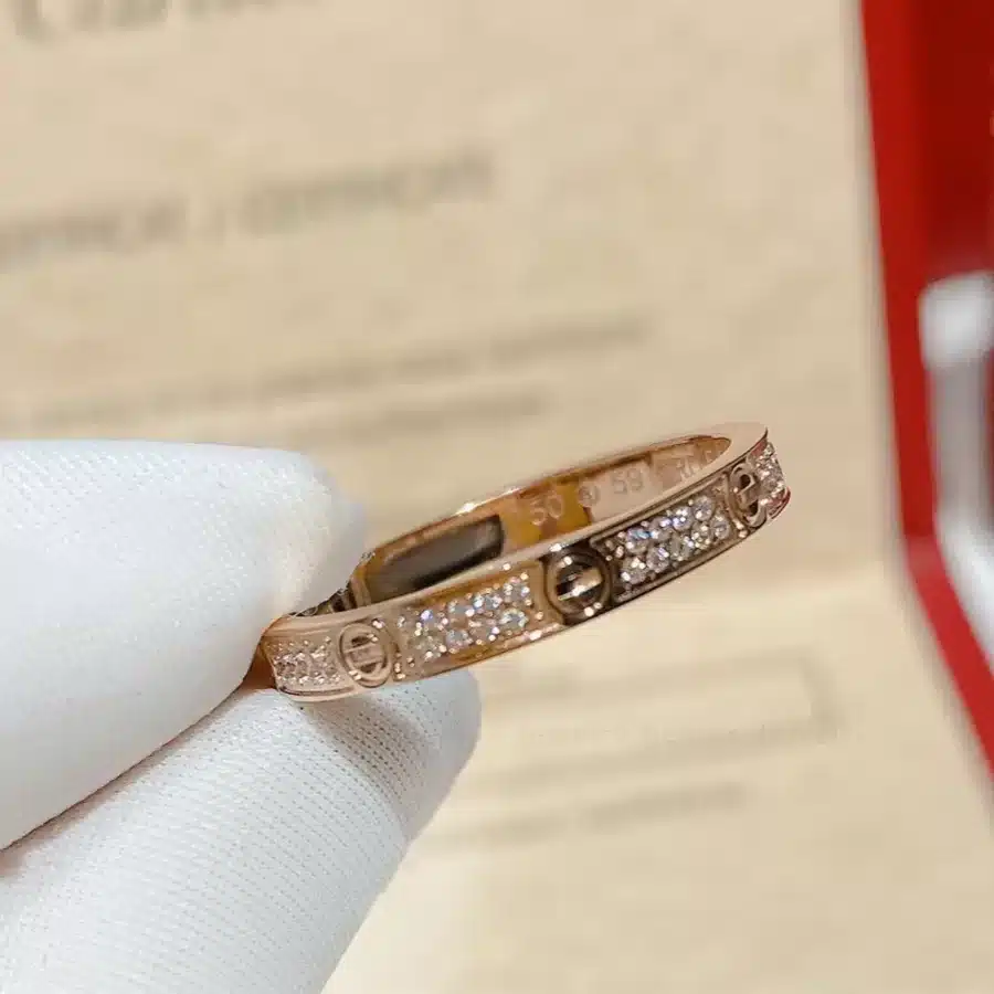 Nhẫn Love Small Model Diamond Paved 18K RBDRS007CAR