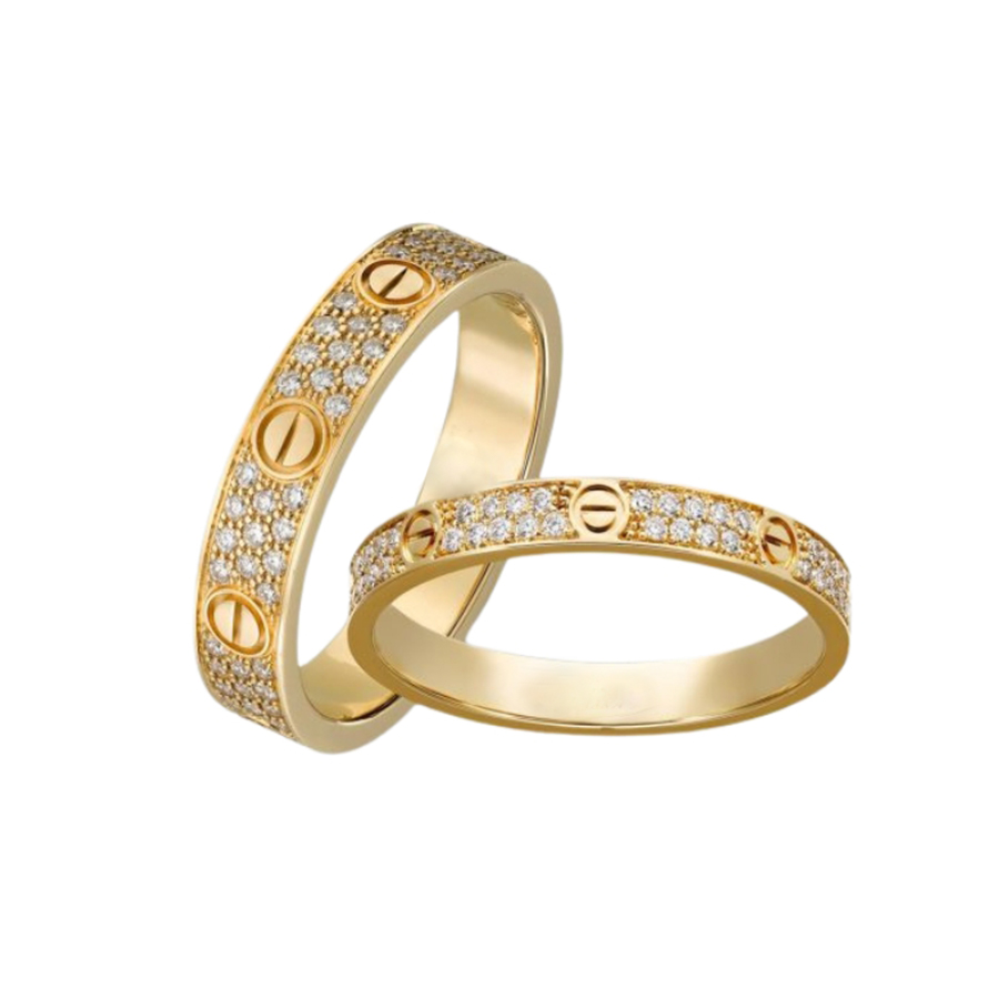 Nhẫn cưới kim cương Love Wedding diamond pave 18K - WRBD-HK012-CAR