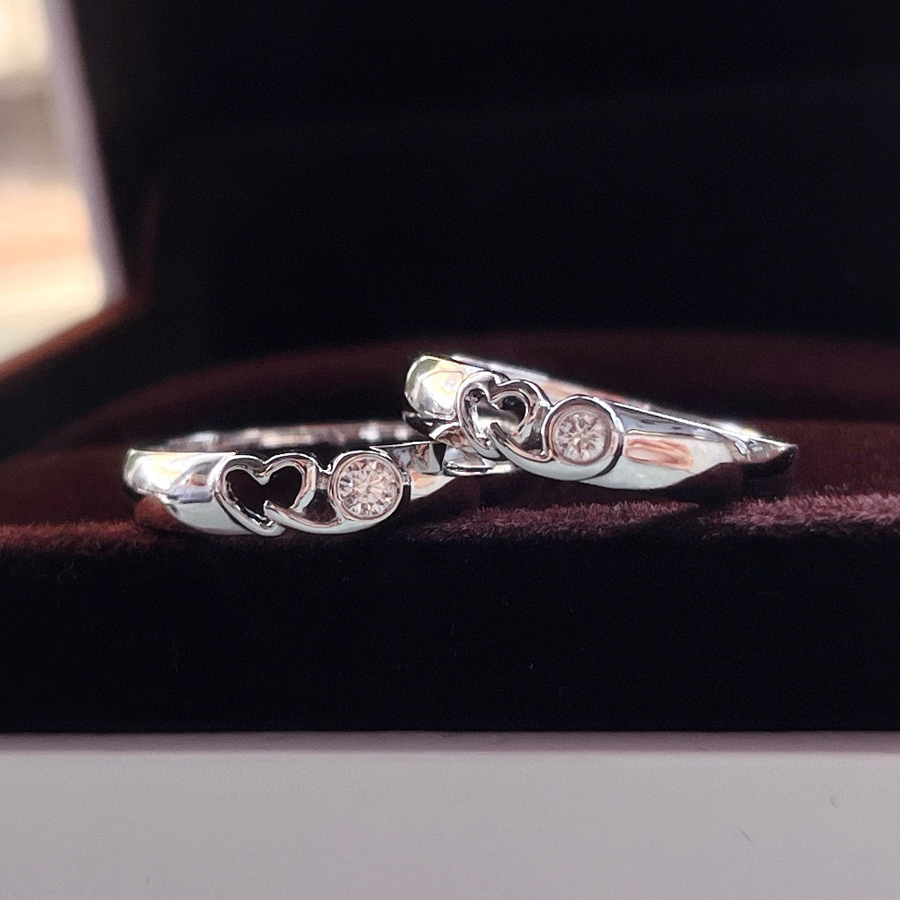 Nhẫn cưới kim cương tự nhiên Just Promise 18K - WRBD-HK018