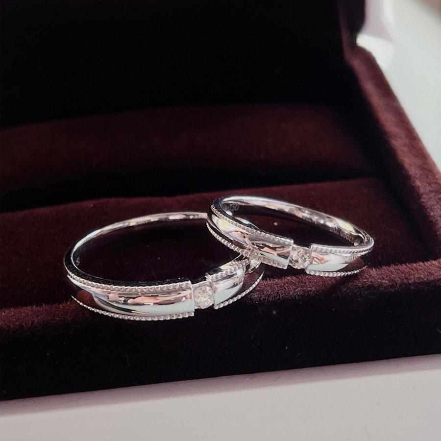 Nhẫn cưới kim cương tự nhiên Love Bridge 18K - WRBD-HK012