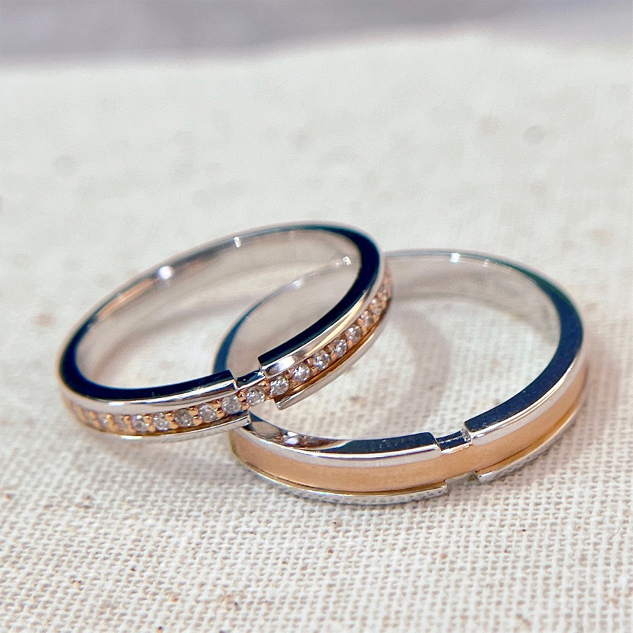 Nhẫn cưới kim cương tự nhiên Loyal Pieces 18K - WRBD-HK020