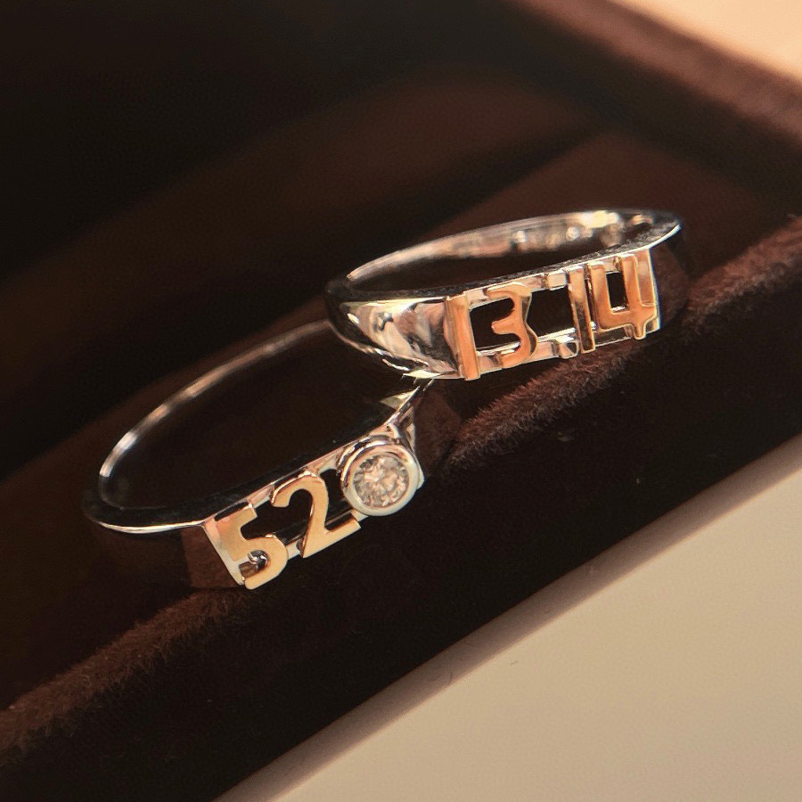 Nhẫn cưới kim cương tự nhiên Save The Date 18K - WRBD-HK004