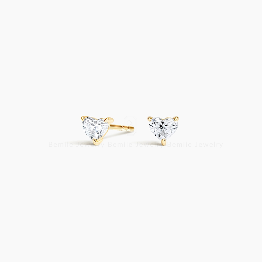Bông Tai Kim Cương Moissanite Trái Tim Heart Stub Classic EBJWHHR6.0