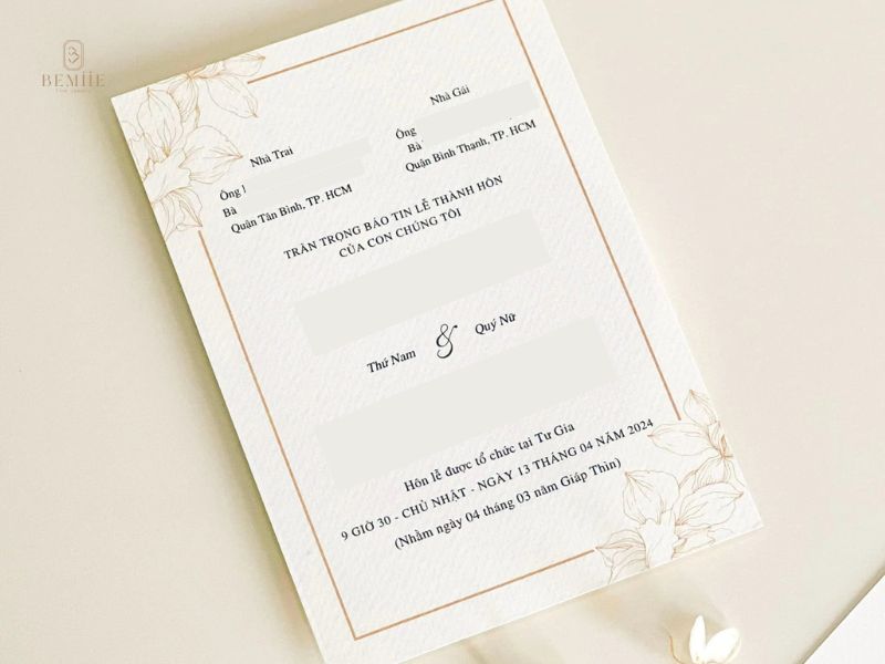 cách ghi thiệp mời đám cưới
