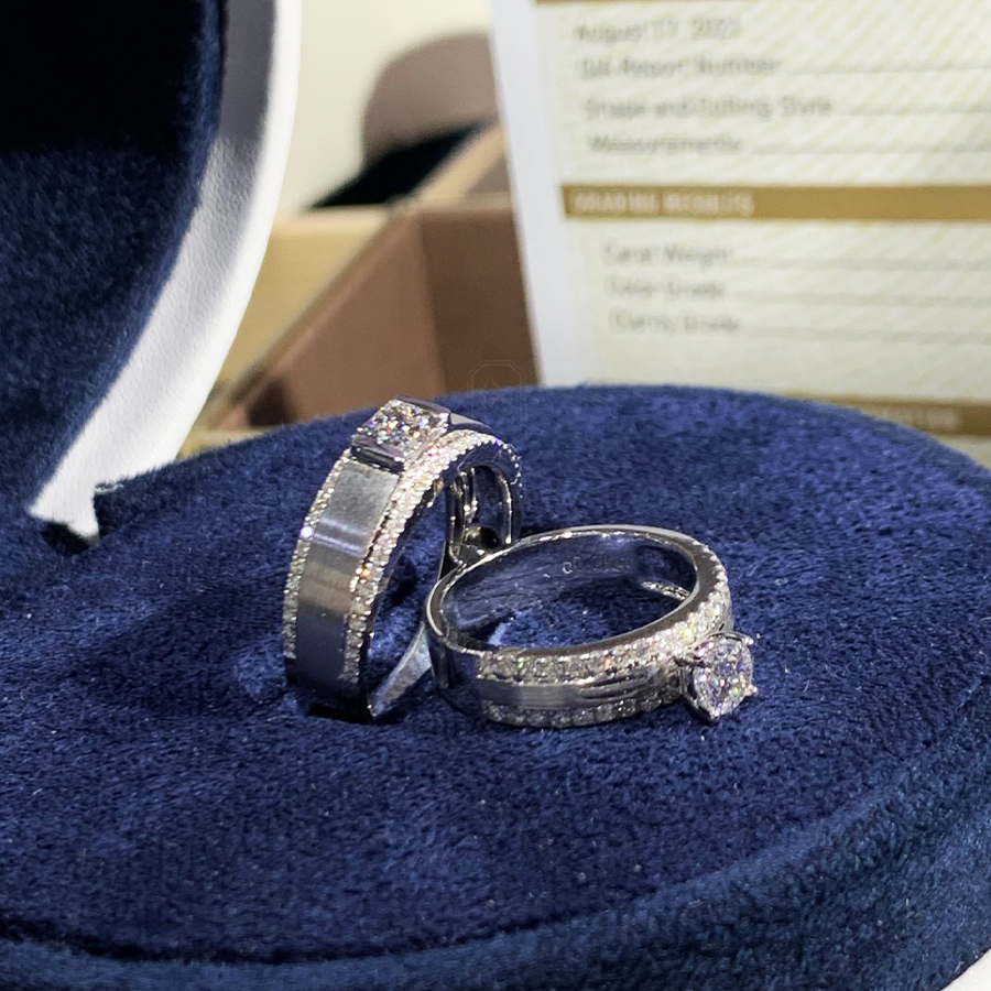 Nhẫn Cưới Kim Cương Tự Nhiên True Love Ever 18K - WRBD003