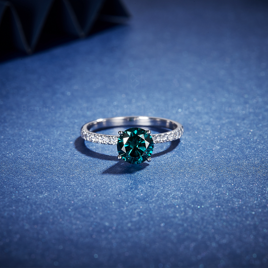 Nhẫn Nữ Dark Green Solitaire Pave - RBJ007