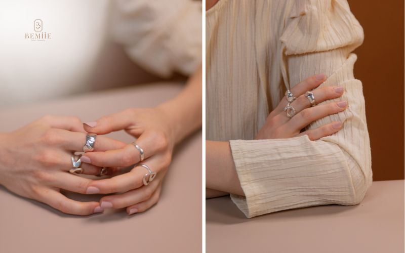 con gái đeo nhẫn ngón giữa tay trái