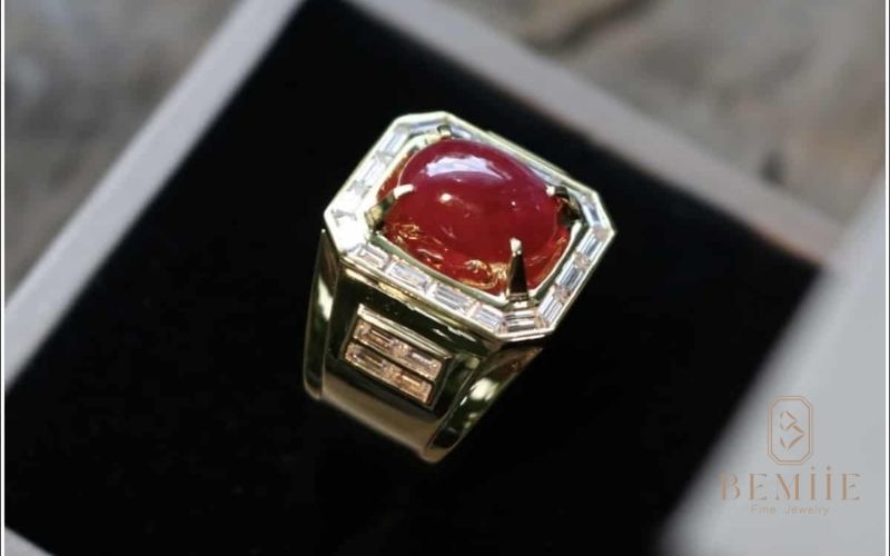 Nhẫn đá Ruby đỏ - vẻ đẹp quyền lực cho phái mạnh