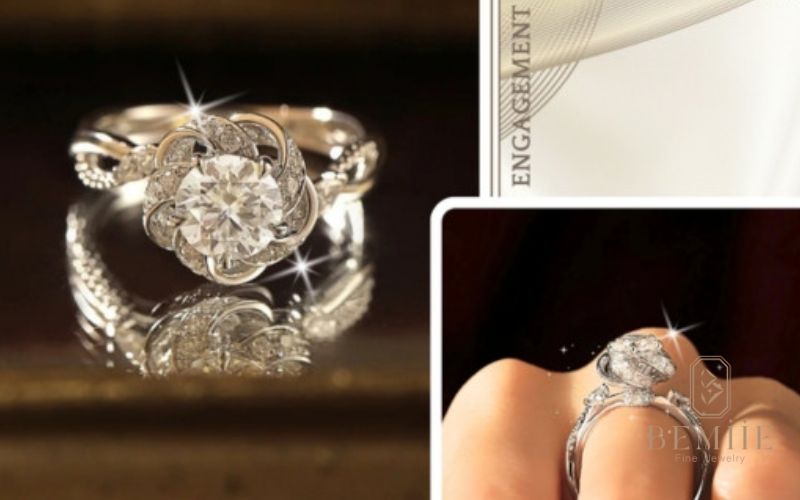 Nhẫn Kim Cương Lab Hình Hoa - nổi bật với vẻ đẹp rực rỡ như một đóa hoa 