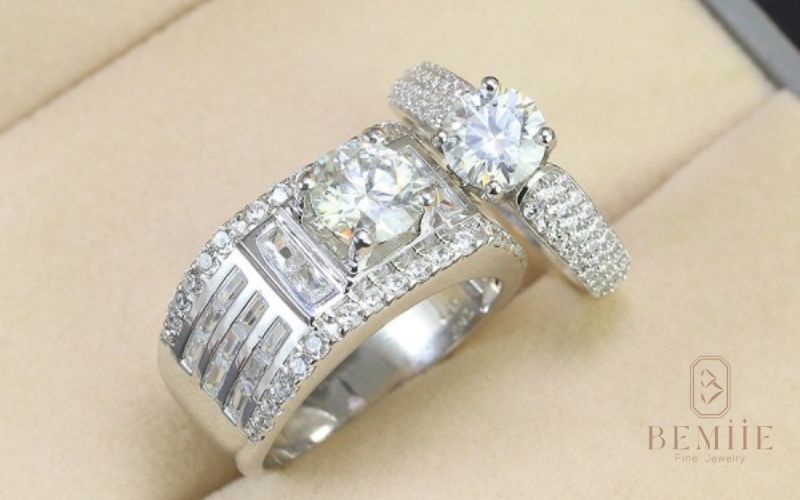 Cặp nhẫn cưới đôi Moissanite của Bemiie - lời hứa về một tình yêu vĩnh cửu 